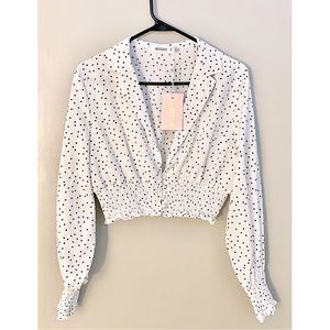 Missguided polka dot cropped blouse